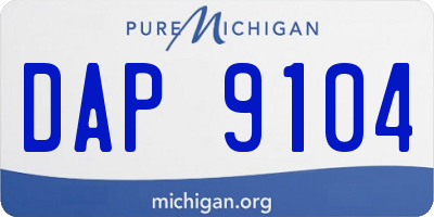 MI license plate DAP9104
