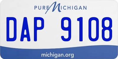 MI license plate DAP9108