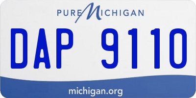 MI license plate DAP9110