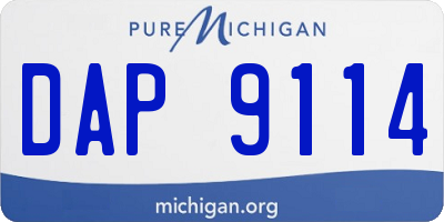MI license plate DAP9114