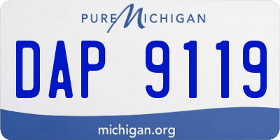 MI license plate DAP9119