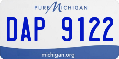 MI license plate DAP9122