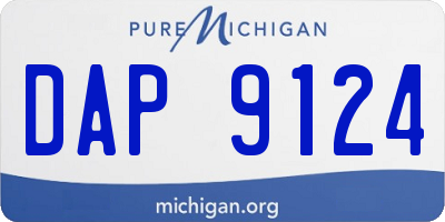 MI license plate DAP9124