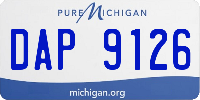 MI license plate DAP9126