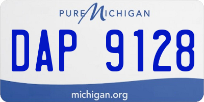 MI license plate DAP9128