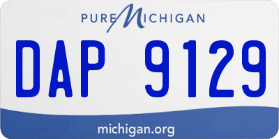 MI license plate DAP9129