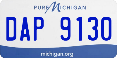 MI license plate DAP9130