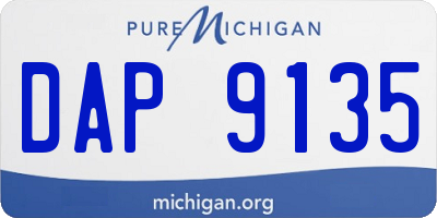 MI license plate DAP9135