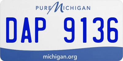 MI license plate DAP9136