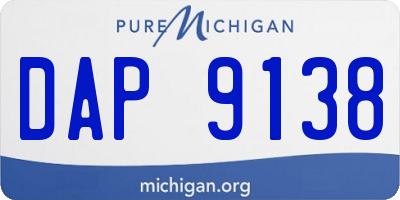 MI license plate DAP9138