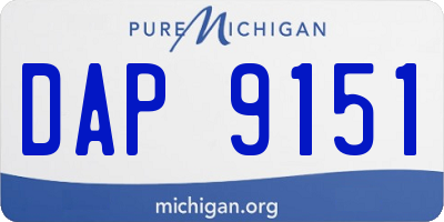 MI license plate DAP9151