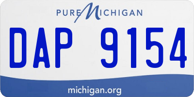 MI license plate DAP9154