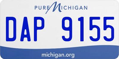 MI license plate DAP9155