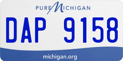 MI license plate DAP9158