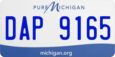 MI license plate DAP9165