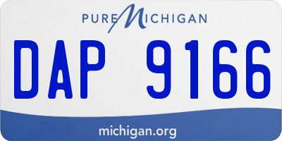MI license plate DAP9166
