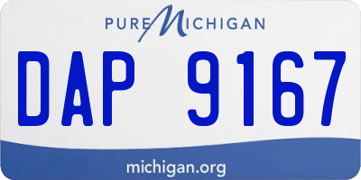 MI license plate DAP9167