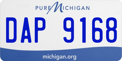 MI license plate DAP9168