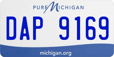 MI license plate DAP9169