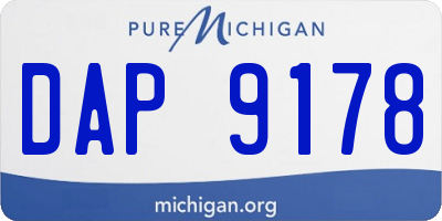 MI license plate DAP9178