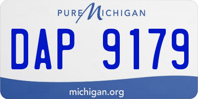 MI license plate DAP9179