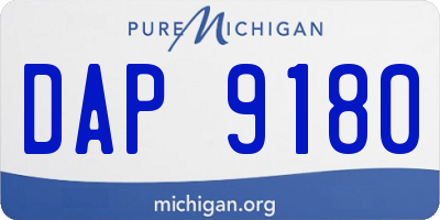 MI license plate DAP9180