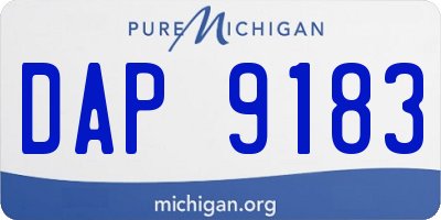 MI license plate DAP9183