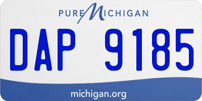MI license plate DAP9185