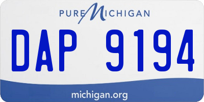 MI license plate DAP9194