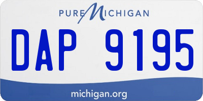 MI license plate DAP9195