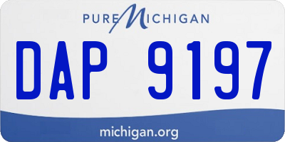 MI license plate DAP9197