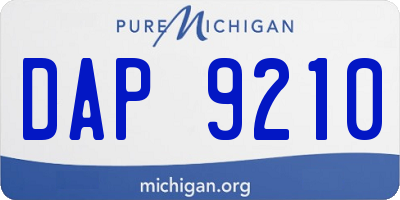 MI license plate DAP9210
