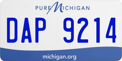 MI license plate DAP9214