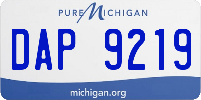 MI license plate DAP9219