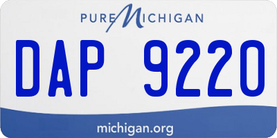 MI license plate DAP9220