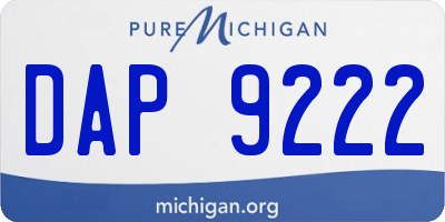 MI license plate DAP9222