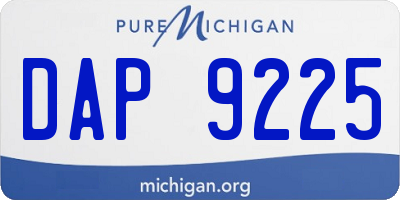 MI license plate DAP9225