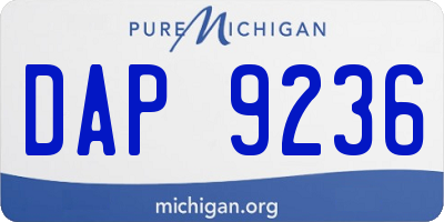 MI license plate DAP9236