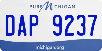 MI license plate DAP9237