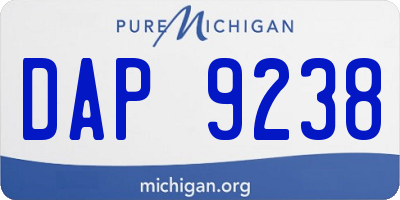 MI license plate DAP9238