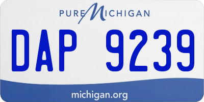 MI license plate DAP9239