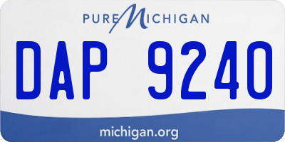 MI license plate DAP9240