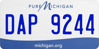MI license plate DAP9244