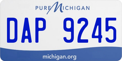 MI license plate DAP9245
