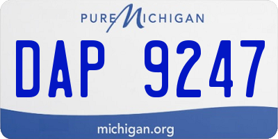 MI license plate DAP9247