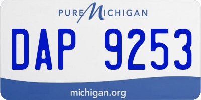 MI license plate DAP9253