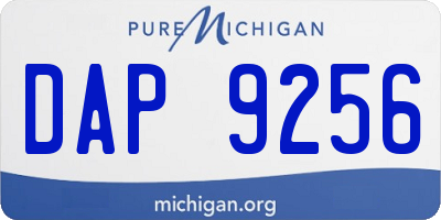 MI license plate DAP9256