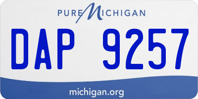 MI license plate DAP9257