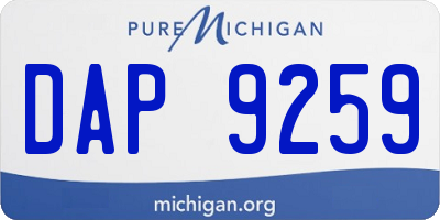 MI license plate DAP9259