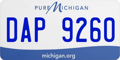 MI license plate DAP9260